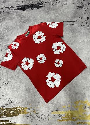 Футболка denim tears red/white