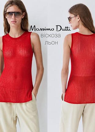 Massimo dutti полупрозрачный топ на основе вискозы и льна