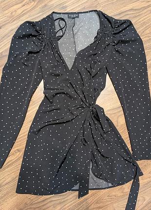 Міні сукня в горошок in the style на запах