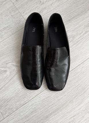 Лаковані сліпери zara, 38 розмір