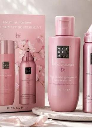 Міні подарунковий набір для догляду за тілом rituals the ritual of sakura new ultimate nourishment