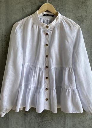 Лляна сорочка блузка zara