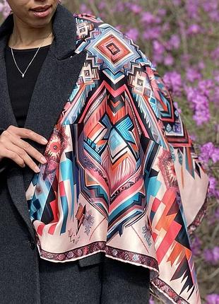 Дизайнерский платок "матрица судьбы" my scarf, 90 см на 90 см