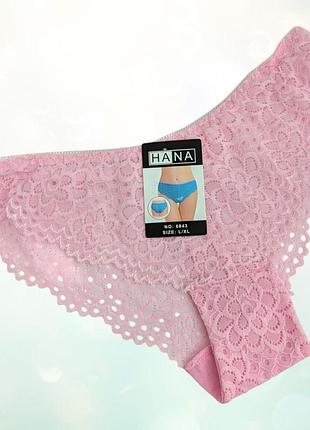 Женские трусики кружевные американка hana размер s- xl l, розовый