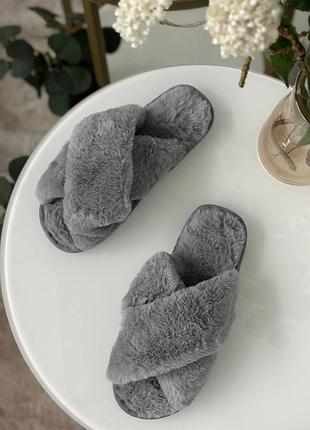 Комнатные тапочки кт1065/4 серые 40-41
