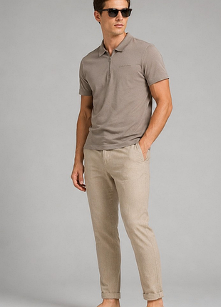 Лляні штани asos w31 l30 бежеві льон бавовна casual