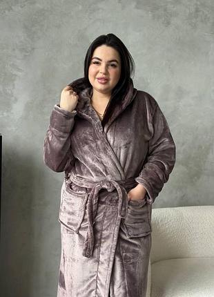 Теплый женский халат plus size do3203/7