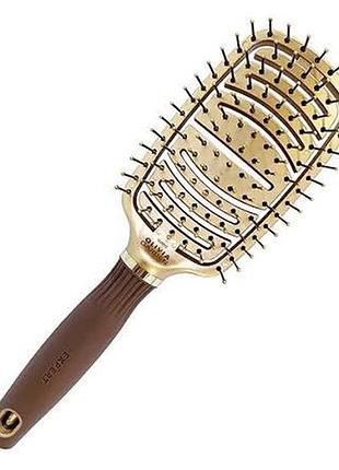 Щётка olivia garden expert care flex combo gold brown