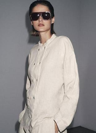 Лляна верхня сорочка zw колекція zara