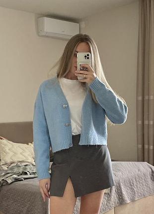 Tally weijl ніжно -блакитного кольору cropped кардиган | l