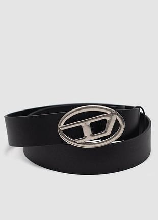 💫 diesel slim glittery belt with oval d buckle silver