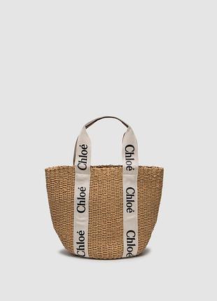 💎 chloe large woody basket in natural fibers