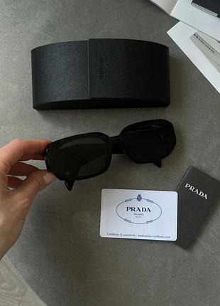 😎 prada black/black pr160s 52/21/145 (срібний напис збоку)