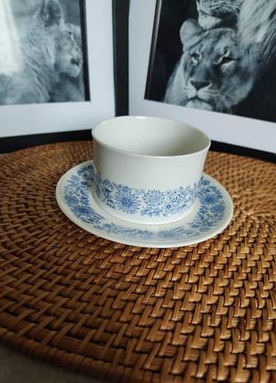 Английская фарфоровая пиала / сахарница royal doulton "cranbourne" с блюдцем