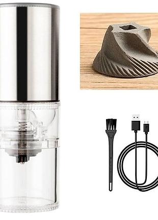 Електрична кавомолка electric grinder портативна срібло
