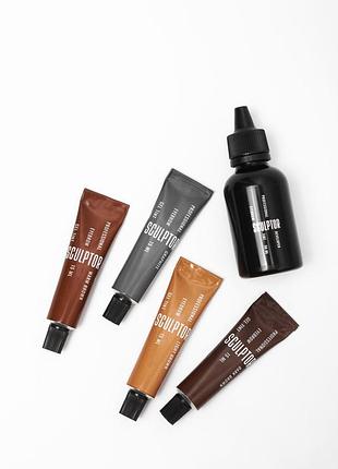 Sculptor набор 4шт гель фарба для брів 15мл + 1шт окисник 3% 50 ml / brow tint / alla zayats