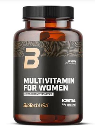 Мультивітаміни для жінок biotech multivitamin for women from organic sources 60 tabs