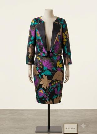 Escada люксовий костюм зі спідницею міді шовк l xl в ідеальному стані комплект