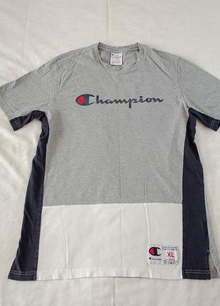 Champion мужская спортивная футболка со вставками в стиле color-block оригинал! размер l