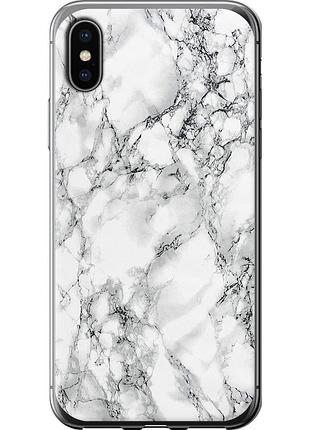 Чехол 2d пластиковый на телефон iphone xs мрамор белый "4480t-1583-58250"