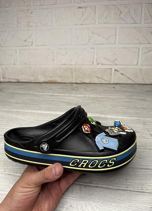 Модные черные кроксы crocs m6 w8