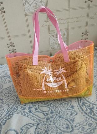 Lc waikiki прозрачная пляжная сумка "лето в калифорнии"