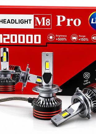 Led лампы h7 m8 pro 12v 120w 10000lm 6000k canbus (комплект 2-шт)