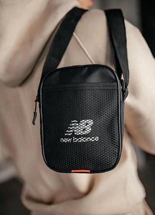 Борсетка черная new balance, сумка через плечо спорт26 беланс 6