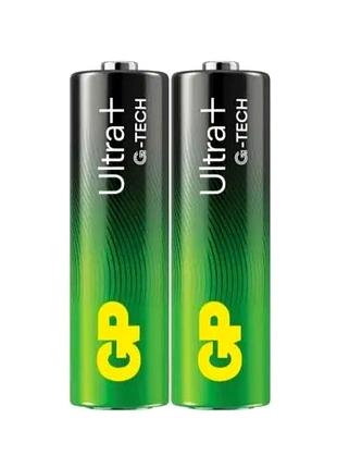 Батарейки gp ultra plus alkaline aa 1.5v 2 шт. щелочные lr6 15aup21-s2