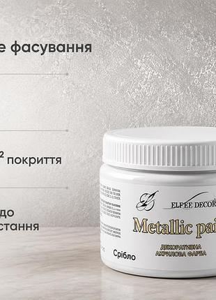 ✨ декоративная краска серебро металлик ircom decor 0.4 л - благородный металлический блеск для стен, мебели и декора