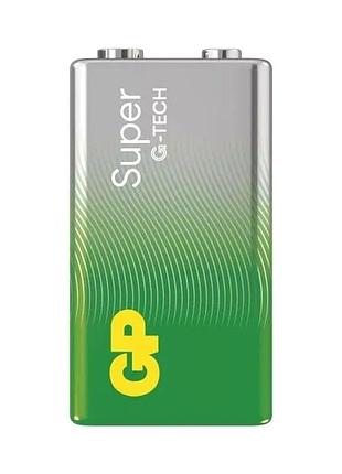 Батарейка gp super alkaline 9v 6lf22 щелочная 1 шт. для устройств с высоким потреблением энергии