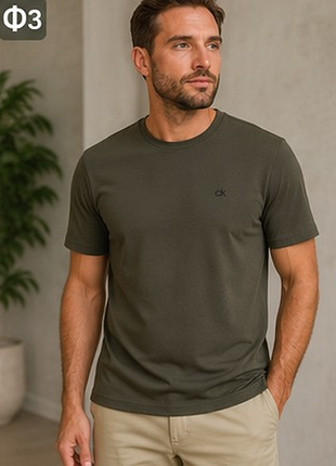 Футболка calvin klein golf l оливковый спортивный dry fit ck оригинал