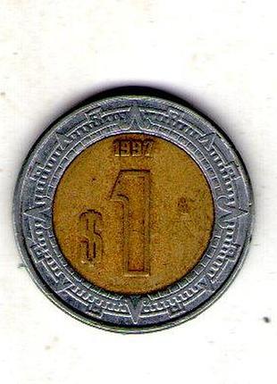 Мексика 1 песо, 1997 год биметалл, 3.94g, ø 21mm no3610
