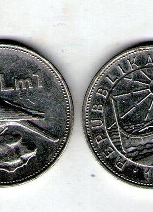 Мальта 1 лира, 1986 год никель, 13g, ø 29.9mm no4204