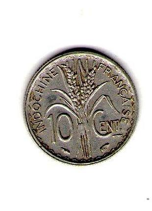 Французский индокитай 10 сантимов, 1939 год медно-никелевый сплав, 2.95g, ø 18mm no3673