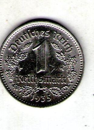 Германия - третий люкс ø нацистская германия 1 парксмарка, 1935 год никель, 4.85g, ø 23mm no3666