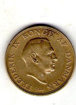 Дания ø король фредерик ix 2 кроны, 1957 год алюминий-бронза, 13g, ø 31.5mm no4213