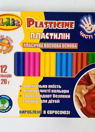 Пластилин class чистые руки, 12 цветов, 240 г