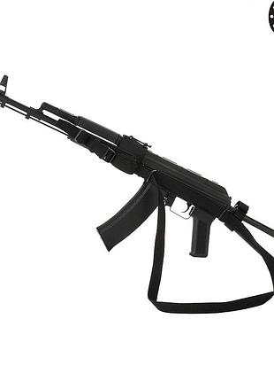 Ремінь збройовий трьохточковий m-tac black для ак, рпк