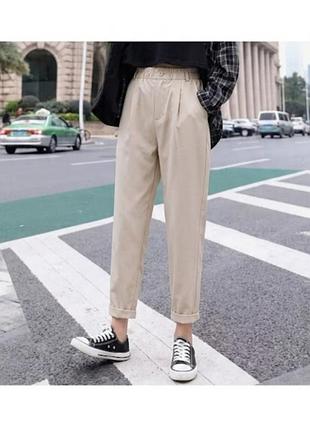 Брюки жіночі zara woman m бежеві літні банани укорочені піке бавовна