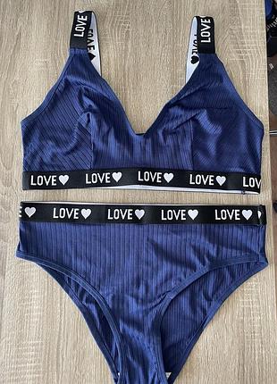Комплект (трусики та топ)/ новий, royal blue, розмір хl, китай