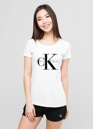 Біла футболка calvin klein jeans з принтом логотипу