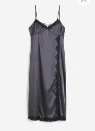 Сатинова сукня в білизняному стилі h&m