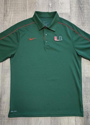 Поло футболка nike dri fit miami hurricanes polo shirt