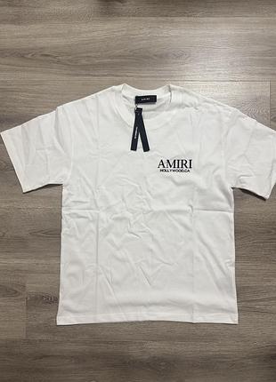 Футболка amiri hollywood, ca преміальна якість.нова, з бірками колір: білий розмір: (м)