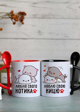 Парні чашки з котиками