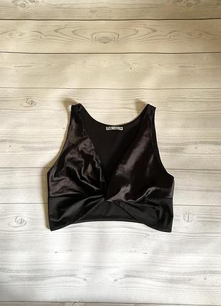 Черный сатиновый топ zara