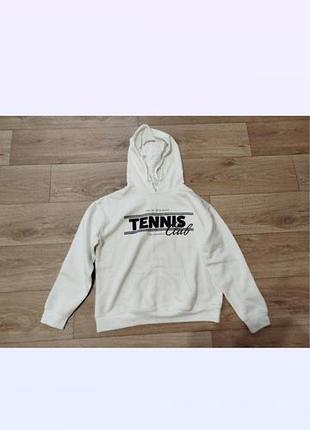 Мужской худи tennis club белый хлопок размер m