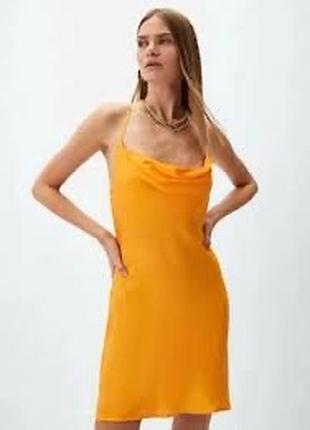 Помаранчева сукня-комбінація від h&m