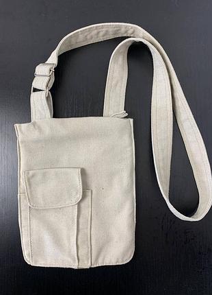 Сумка из хлопка, кроссбоди, пауч, борсетка